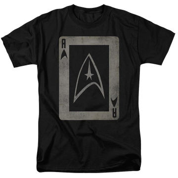 Black men's regular fit t-shirt with Star Trek Tos Ace graphic