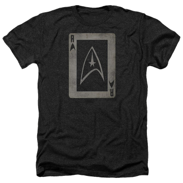Charcoal men's heather t-shirt with Star Trek Tos Ace graphic