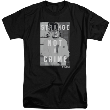 Black men's tall fit t-shirt with NCIS Strange graphic