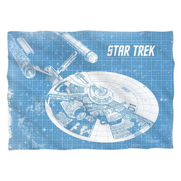 Star Trek The Original Series Enterprise Blueprint (Front/Back Print) pillow case