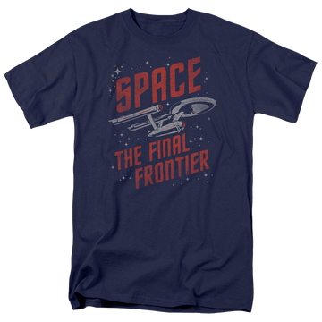 Navy men's regular fit t-shirt with Star Trek Space Travel graphic