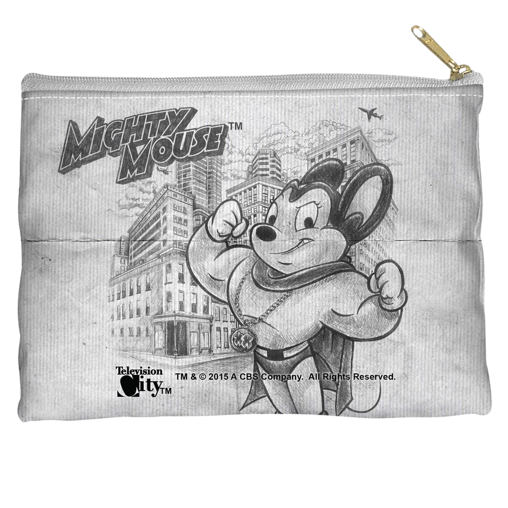 Mighty Mouse Sketch - Straight Bottom Accessory Pouch Straight Bottom Accessory Pouches Mighty Mouse