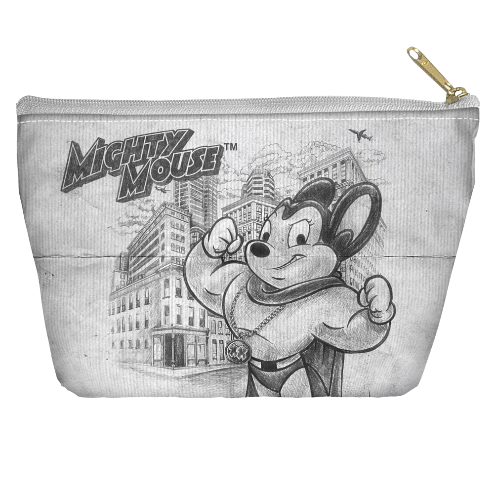 Mighty Mouse Sketch - T Bottom Accessory Pouch T Bottom Accessory Pouches Mighty Mouse