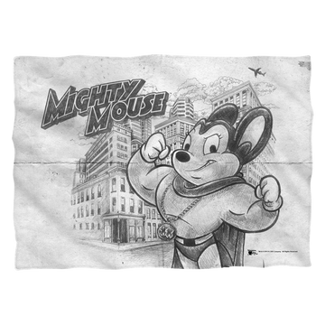 Mighty Mouse Sketch (Front/Back Print) pillow case
