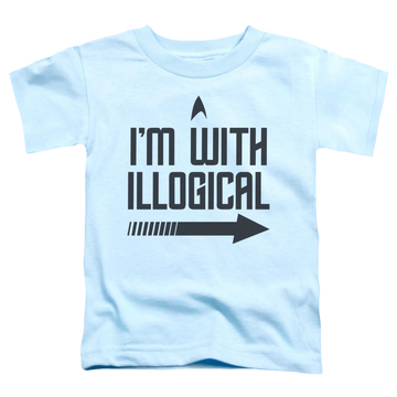 Light blue toddler t-shirt with Star Trek With Illogical graphic
