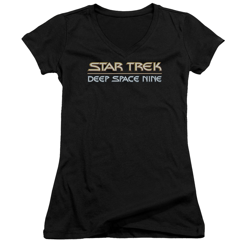 Star Trek Deep Space Nine Deep Space Nine Logo - Juniors V-Neck T-Shirt Juniors V-Neck T-Shirt Star Trek