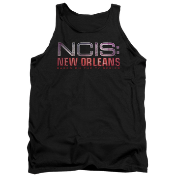 Black men's tank with NCIS New Orleans Neon Sign graphic
