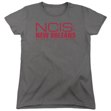 Charcoal women's t-shirt with NCIS New Orleans Logo graphic