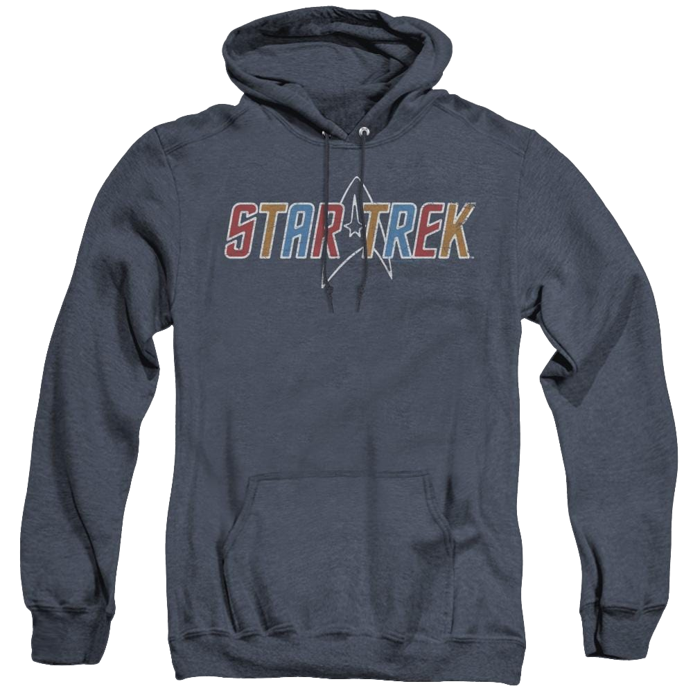 Star Trek The Original Series Multi Colored Logo - Heather Pullover Hoodie Heather Pullover Hoodie Star Trek