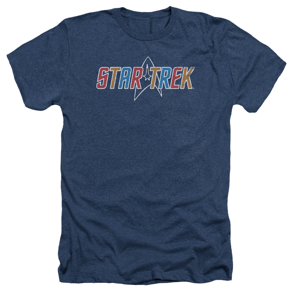 Star Trek Multi Colored Logo Men's Heather T-Shirt Men's Heather T-Shirt Star Trek