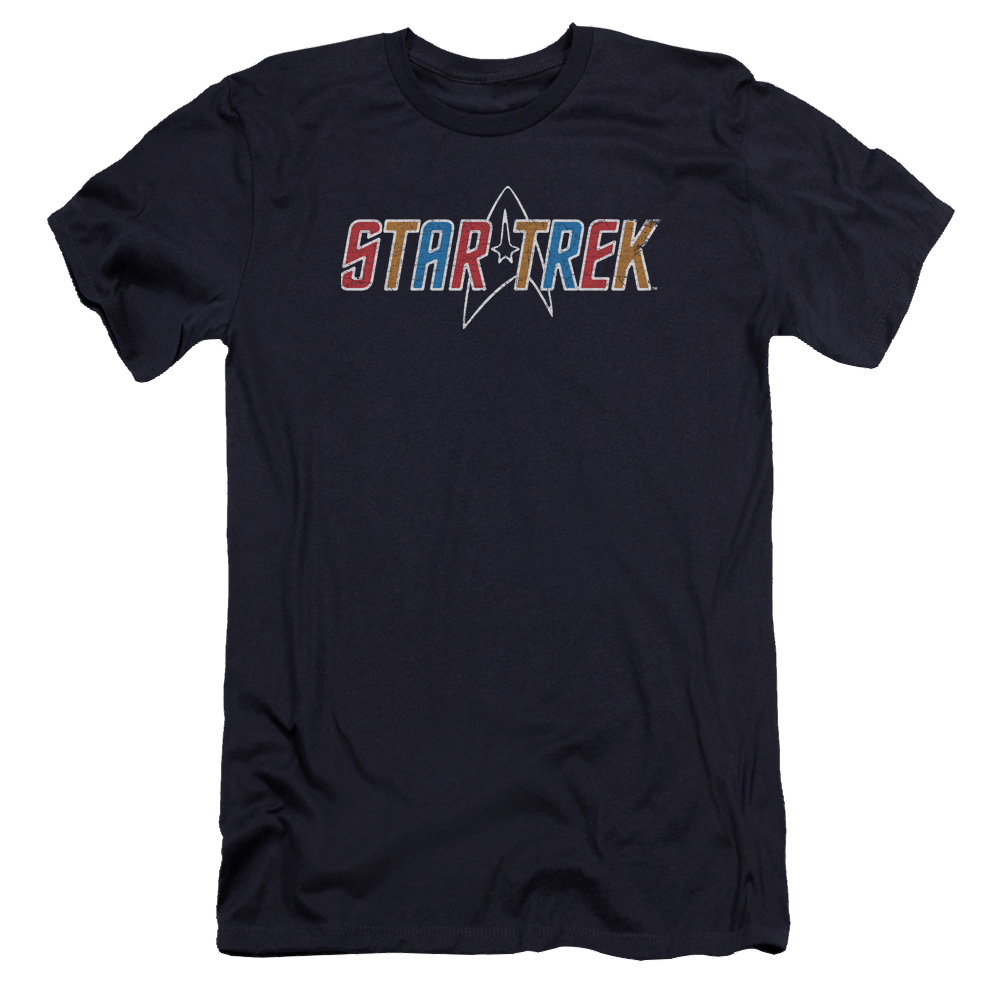 Star Trek Multi Colored Logo Men's Premium Slim Fit T-Shirt Men's Premium Slim Fit T-Shirt Star Trek