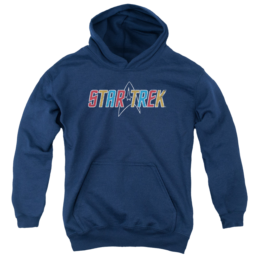Star Trek The Original Series Multi Colored Logo - Youth Hoodie Youth Hoodie (Ages 8-12) Star Trek
