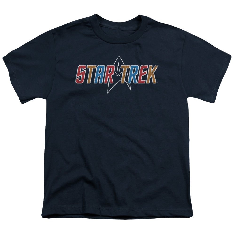 Star Trek The Original Series Multi Colored Logo - Youth T-Shirt Youth T-Shirt (Ages 8-12) Star Trek