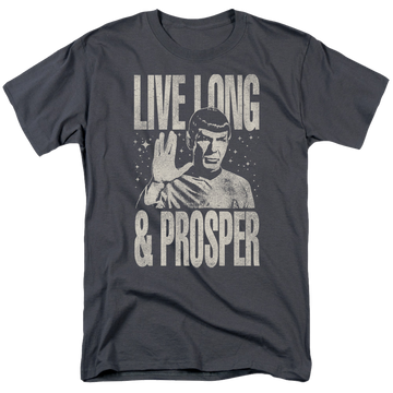 Charcoal men's regular fit t-shirt with Star Trek Prosper graphic