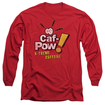 Red men's long sleeve t-shirt with NCIS Strange graphic