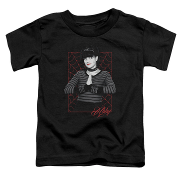 Black toddler t-shirt with NCIS Abby Webs graphic