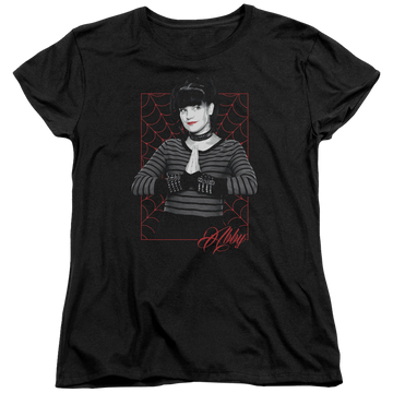 Black women's t-shirt with NCIS Abby Webs graphic