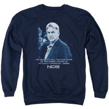 Navy men's crewneck sweatshirt with NCIS Creek graphic