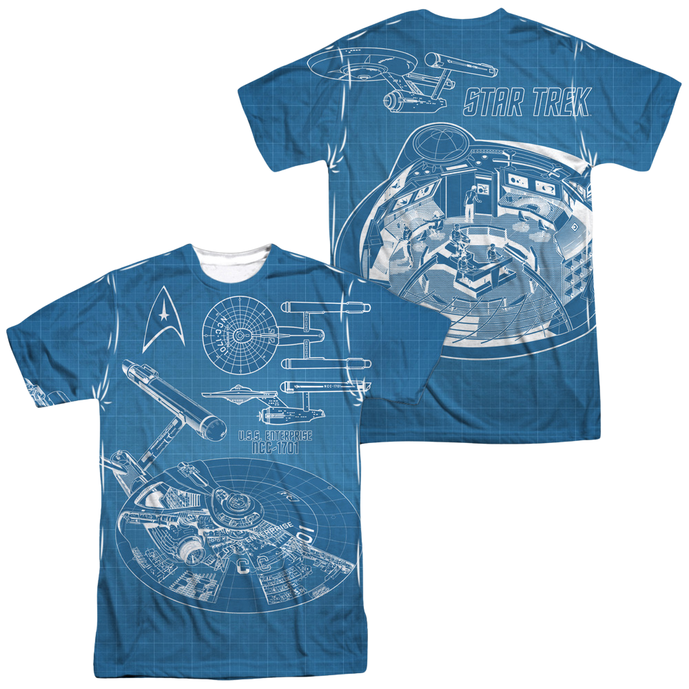 Star Trek Multi Angle Plans Men's All Over Print T-Shirt Men's All-Over Print T-Shirt Star Trek