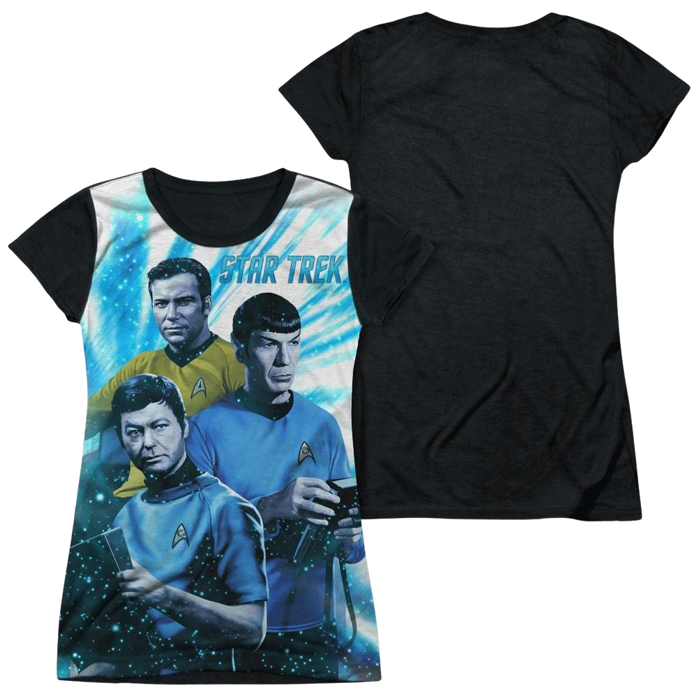 Star Trek Space Shadows Juniors Black Back T-Shirt Juniors Black Back T-Shirt Star Trek