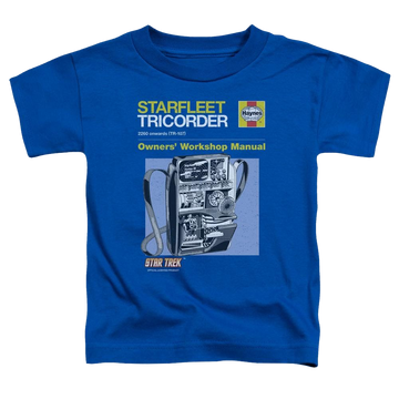 Royal toddler t-shirt with Star Trek Tricorder Manual graphic