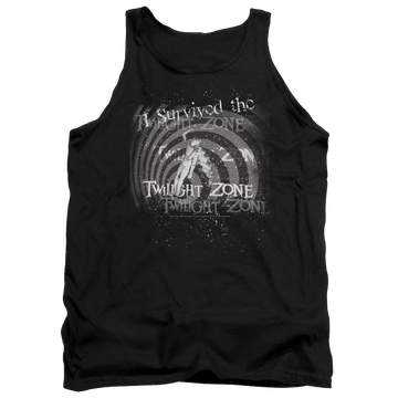 Black men's tank with The Twilight Zone I Survived graphic