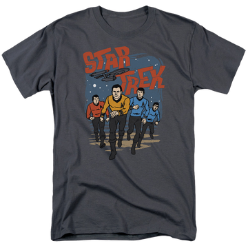 Charcoal men's regular fit t-shirt with Star Trek Run Forward graphic