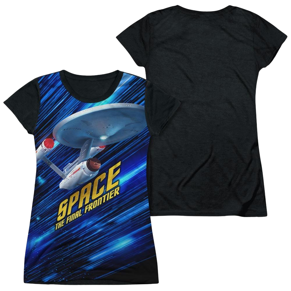 Star Trek Space Frontier Juniors Black Back T-Shirt Juniors Black Back T-Shirt Star Trek