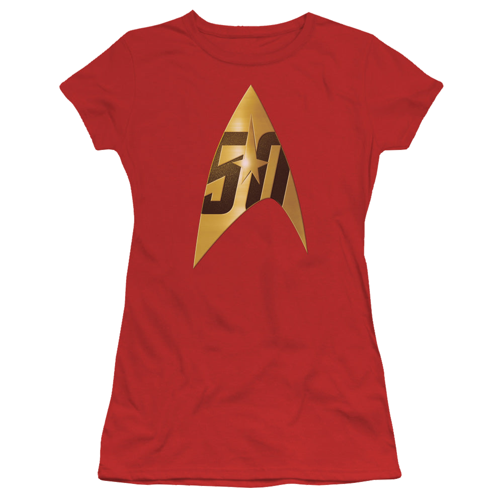 Star Trek The Original Series 50Th Anniversary Delta - Juniors T-Shirt Juniors T-Shirt Star Trek