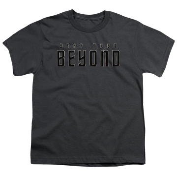 Charcoal youth t-shirt for ages 8 to 12 with Beyond Star Trek Beyond graphic