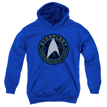 Royal youth hoodie for ages 8 to 12 with Star Trek Beyond Starfleet Patch graphic