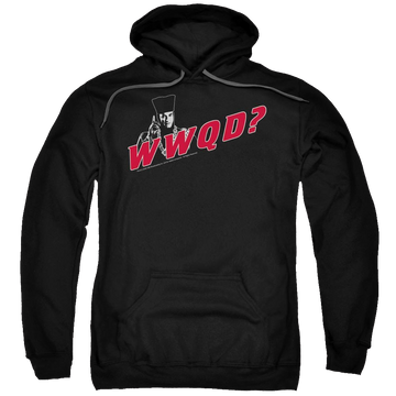 Black pullover hoodie with Star Trek Wwqd graphic