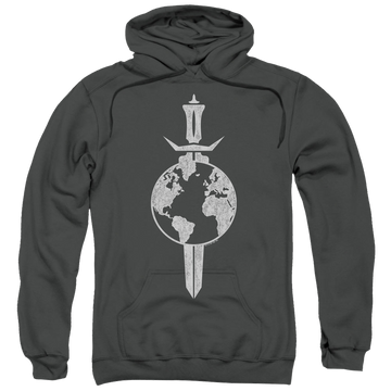 Charcoal pullover hoodie with Star Trek Enterprise Terran Empire graphic