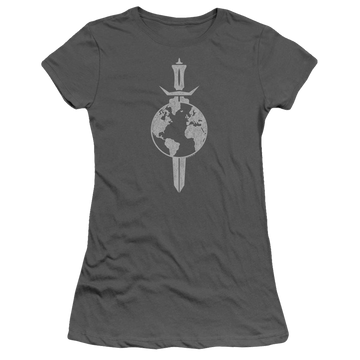 Charcoal juniors t-shirt with Star Trek Enterprise Terran Empire graphic