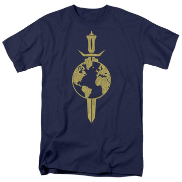Navy men's regular fit t-shirt with Star Trek Enterprise Terran Empire graphic