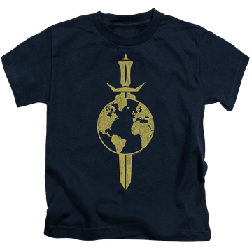 Navy kid's t-shirt for ages 4 to 7 with Star Trek Enterprise Terran Empire graphic