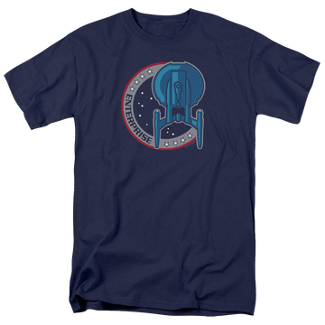 Navy men's regular fit t-shirt with Star Trek Enterprise Patch graphic