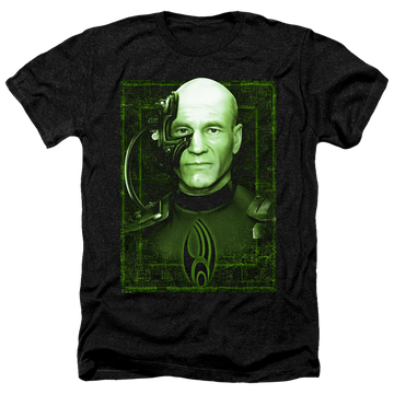 Charcoal men's heather t-shirt with Star Trek Locutus Of Borg graphic