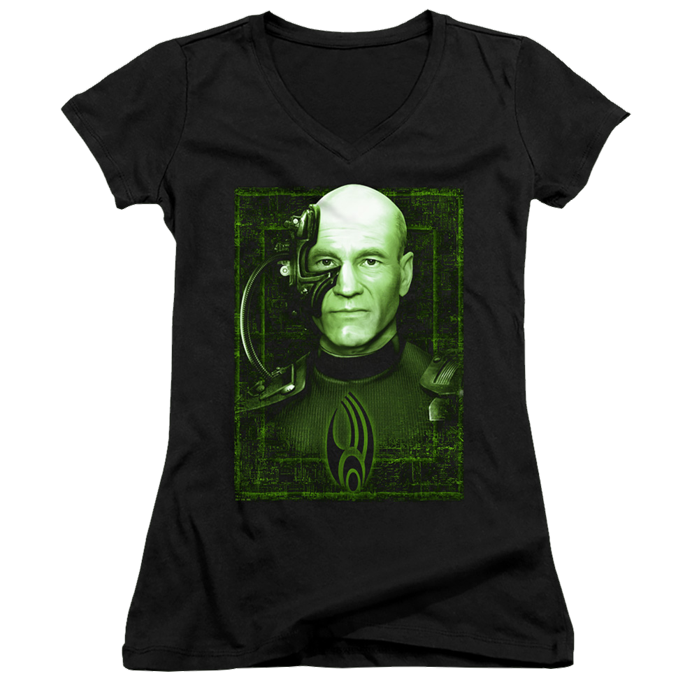 Star Trek Locutus Of Borg Juniors V-Neck T-Shirt Juniors V-Neck T-Shirt Star Trek