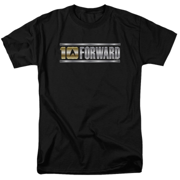 Black men's regular fit t-shirt with Star Trek Ten Forward graphic
