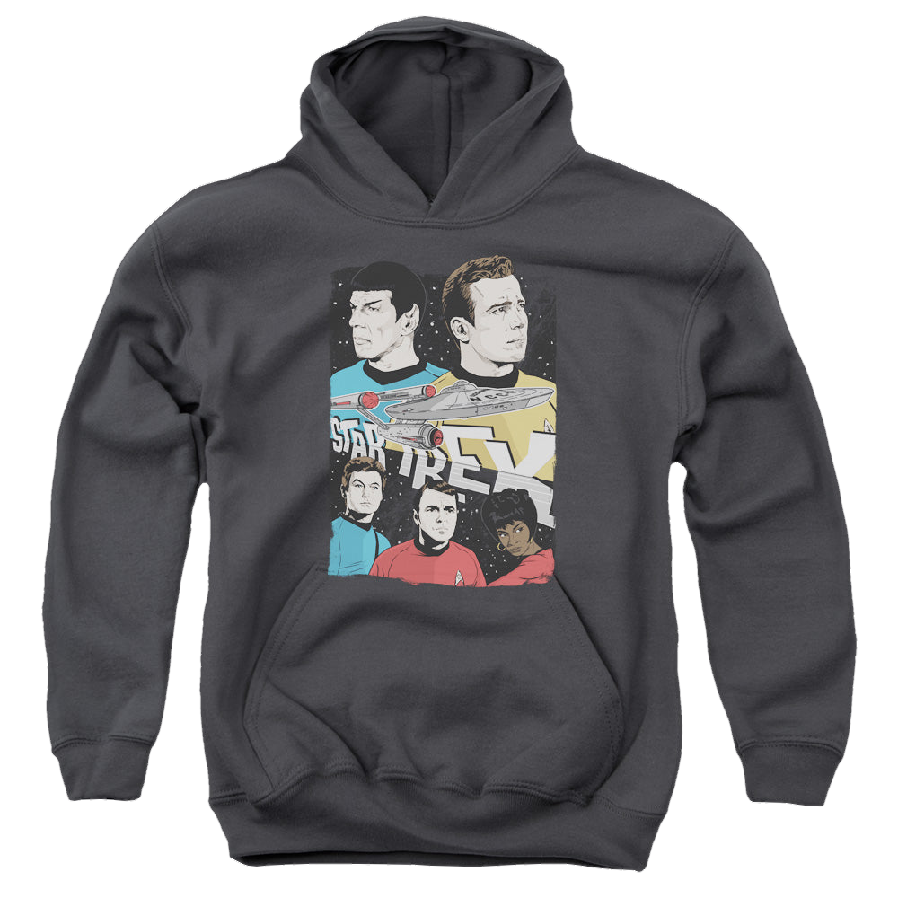 Star Trek The Original Series Illustrated Crew - Youth Hoodie Youth Hoodie (Ages 8-12) Star Trek