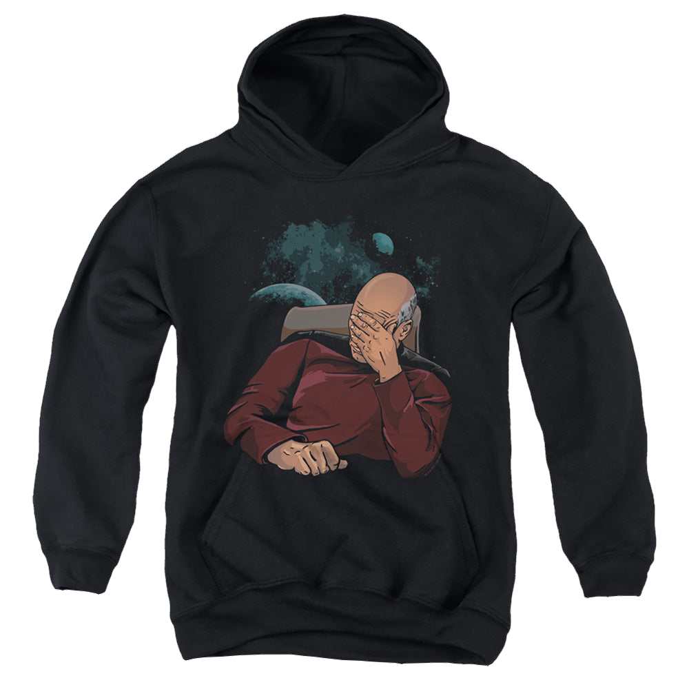Star Trek The Next Generation Facepalm - Youth Hoodie Youth Hoodie (Ages 8-12) Star Trek