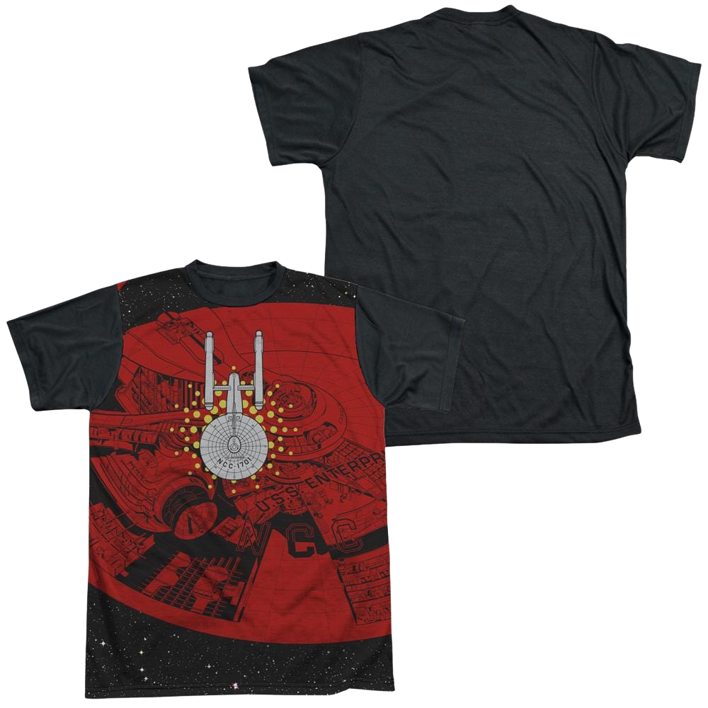 Star Trek Uss Enterprise Schematic Men's Black Back T-Shirt Men's Black Back T-Shirt Star Trek
