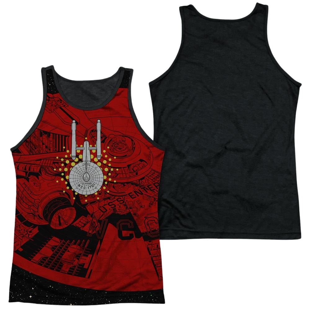 Star Trek Uss Enterprise Schematic Men's Black Back Tank Men's Black Back Tank Star Trek