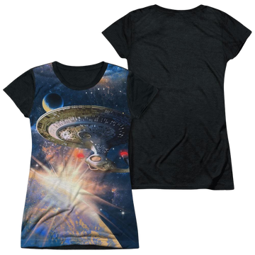 Star Trek Next Generation Enterprise juniors black back t-shirt