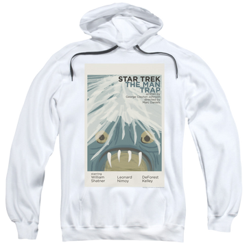 White pullover hoodie with Star Trek The Original Series Tos Episode 1 graphic