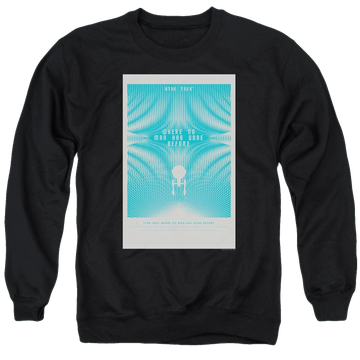 Black men's crewneck sweatshirt with Star Trek Tos Episode 3 graphic