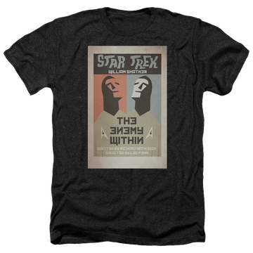 Black men's heather t-shirt with Star Trek Tos Episode 5 graphic