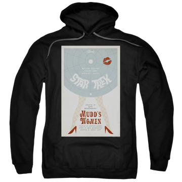 White pullover hoodie with Star Trek Tos Episode 6 graphic