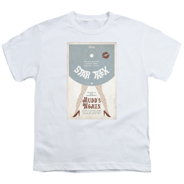 White youth t-shirt for ages 8 to 12 with Star Trek The Original Series Tos Episode 6 graphic